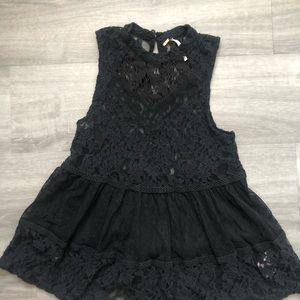 Free People peplum lace top shirt